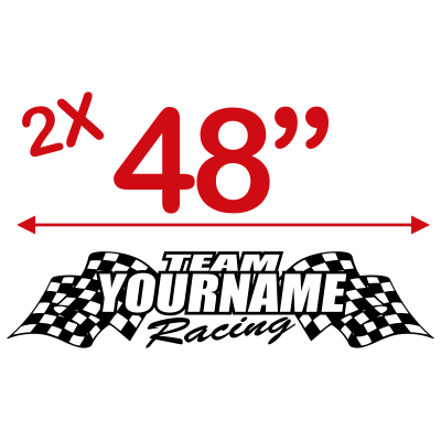 Team Custom Your Name with Race Flag Graphic Single Color - MxNumbers