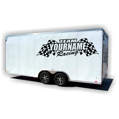 Team Custom Your Name with Race Flag Graphic Single Color - MxNumbers