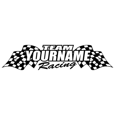 Team Custom Your Name with Race Flag Graphic Single Color - MxNumbers