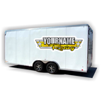 Custom Your Name Racing Trailer Decals -Retro Style- - MxNumbers