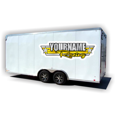 Custom Your Name Racing Trailer Decals -Retro Style- - MxNumbers