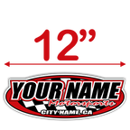 Custom Your Team Name Motorsports Oval Decals - MxNumbers