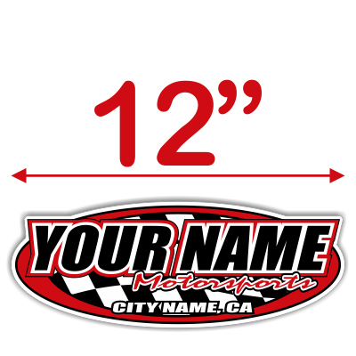 Custom Your Team Name Motorsports Oval Decals - MxNumbers