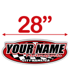 Custom Your Team Name Motorsports Oval Decals - MxNumbers
