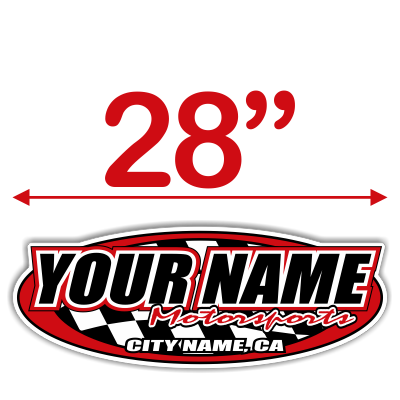 Custom Your Team Name Motorsports Oval Decals - MxNumbers