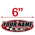 Custom Your Team Name Motorsports Oval Decals - MxNumbers
