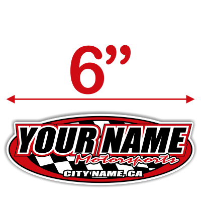 Custom Your Team Name Motorsports Oval Decals - MxNumbers