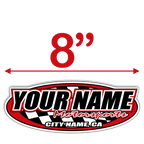 Custom Your Team Name Motorsports Oval Decals - MxNumbers