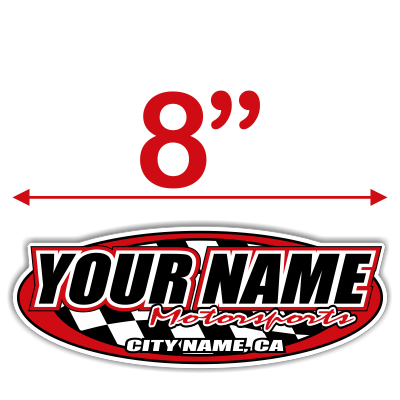 Custom Your Team Name Motorsports Oval Decals - MxNumbers