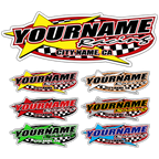 Custom Your Team Name Racing with Star Decals - MxNumbers