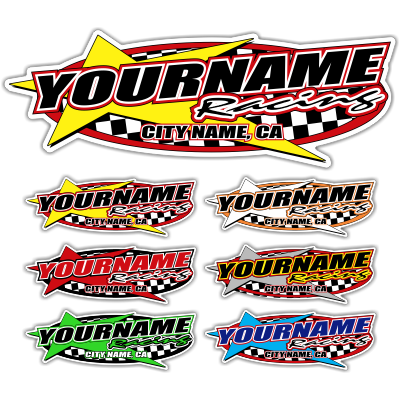 Custom Your Team Name Racing with Star Decals - MxNumbers