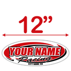 Custom Your Team Name Racing Oval Decals - MxNumbers