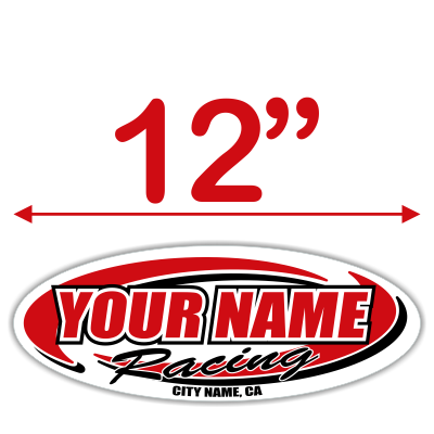 Custom Your Team Name Racing Oval Decals - MxNumbers