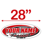 Custom Your Team Name Racing Oval Decals - MxNumbers