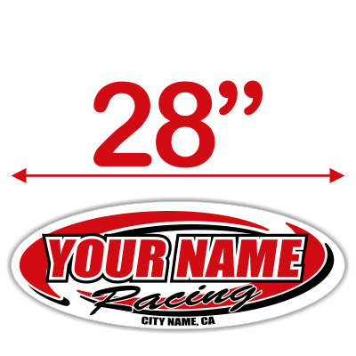 Custom Your Team Name Racing Oval Decals - MxNumbers