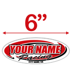 Custom Your Team Name Racing Oval Decals - MxNumbers
