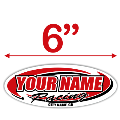 Custom Your Team Name Racing Oval Decals - MxNumbers
