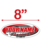 Custom Your Team Name Racing Oval Decals - MxNumbers