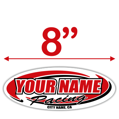 Custom Your Team Name Racing Oval Decals - MxNumbers