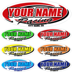 Custom Your Team Name Racing Oval Decals - MxNumbers
