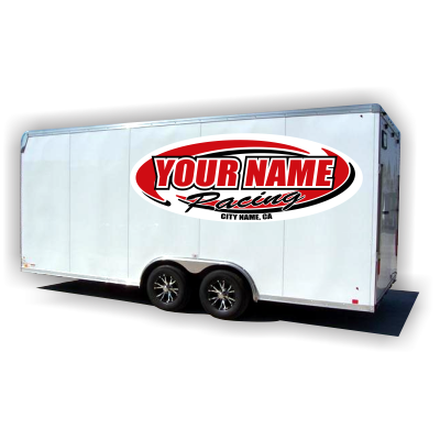 Custom Your Team Name Racing Oval Decals - MxNumbers