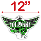 Custom Your Name Racing Trailer Decals with Wings and Crown - MxNumbers