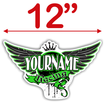 Custom Your Name Racing Trailer Decals with Wings and Crown - MxNumbers