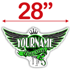 Custom Your Name Racing Trailer Decals with Wings and Crown - MxNumbers