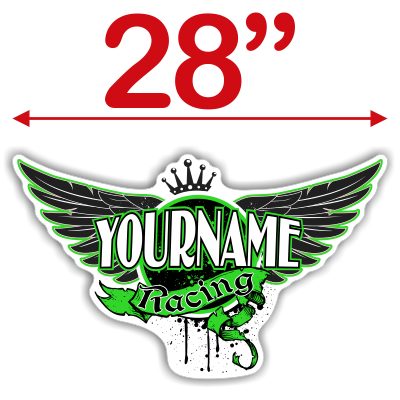 Custom Your Name Racing Trailer Decals with Wings and Crown - MxNumbers