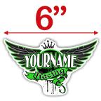 Custom Your Name Racing Trailer Decals with Wings and Crown - MxNumbers