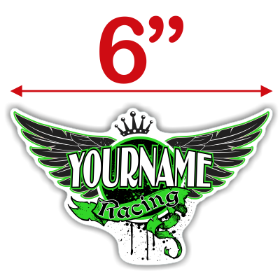 Custom Your Name Racing Trailer Decals with Wings and Crown - MxNumbers