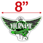 Custom Your Name Racing Trailer Decals with Wings and Crown - MxNumbers