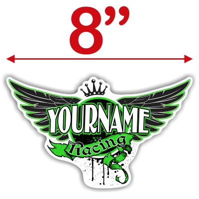 Custom Your Name Racing Trailer Decals with Wings and Crown - MxNumbers