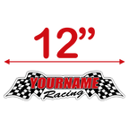 Custom Your Name Racing with Flags Trailer Decals - MxNumbers