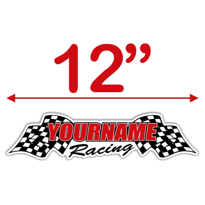 Custom Your Name Racing with Flags Trailer Decals - MxNumbers