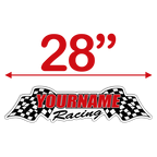 Custom Your Name Racing with Flags Trailer Decals - MxNumbers