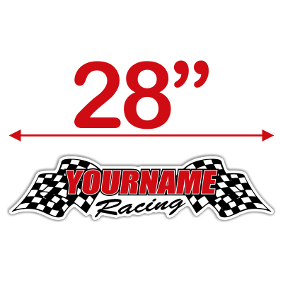 Custom Your Name Racing with Flags Trailer Decals - MxNumbers