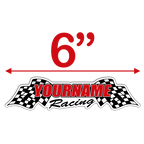 Custom Your Name Racing with Flags Trailer Decals - MxNumbers