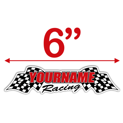 Custom Your Name Racing with Flags Trailer Decals - MxNumbers