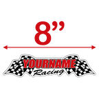 Custom Your Name Racing with Flags Trailer Decals - MxNumbers