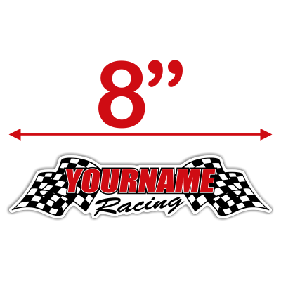 Custom Your Name Racing with Flags Trailer Decals - MxNumbers