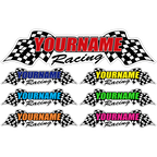 Custom Your Name Racing with Flags Trailer Decals - MxNumbers