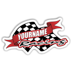 Custom Your Name Racing Trailer Decals with Checkered Flag - MxNumbers