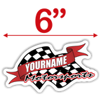 Custom Your Name Motorsports Trailer Decals with Checkered Flag - MxNumbers