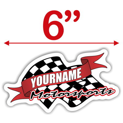 Custom Your Name Motorsports Trailer Decals with Checkered Flag - MxNumbers