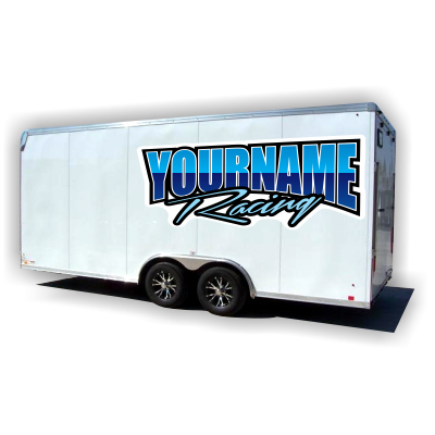 Custom Your Name Racing Trailer Decals - MxNumbers