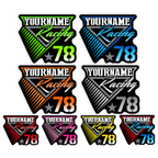 Custom Your Name Racing Decals with Race Number