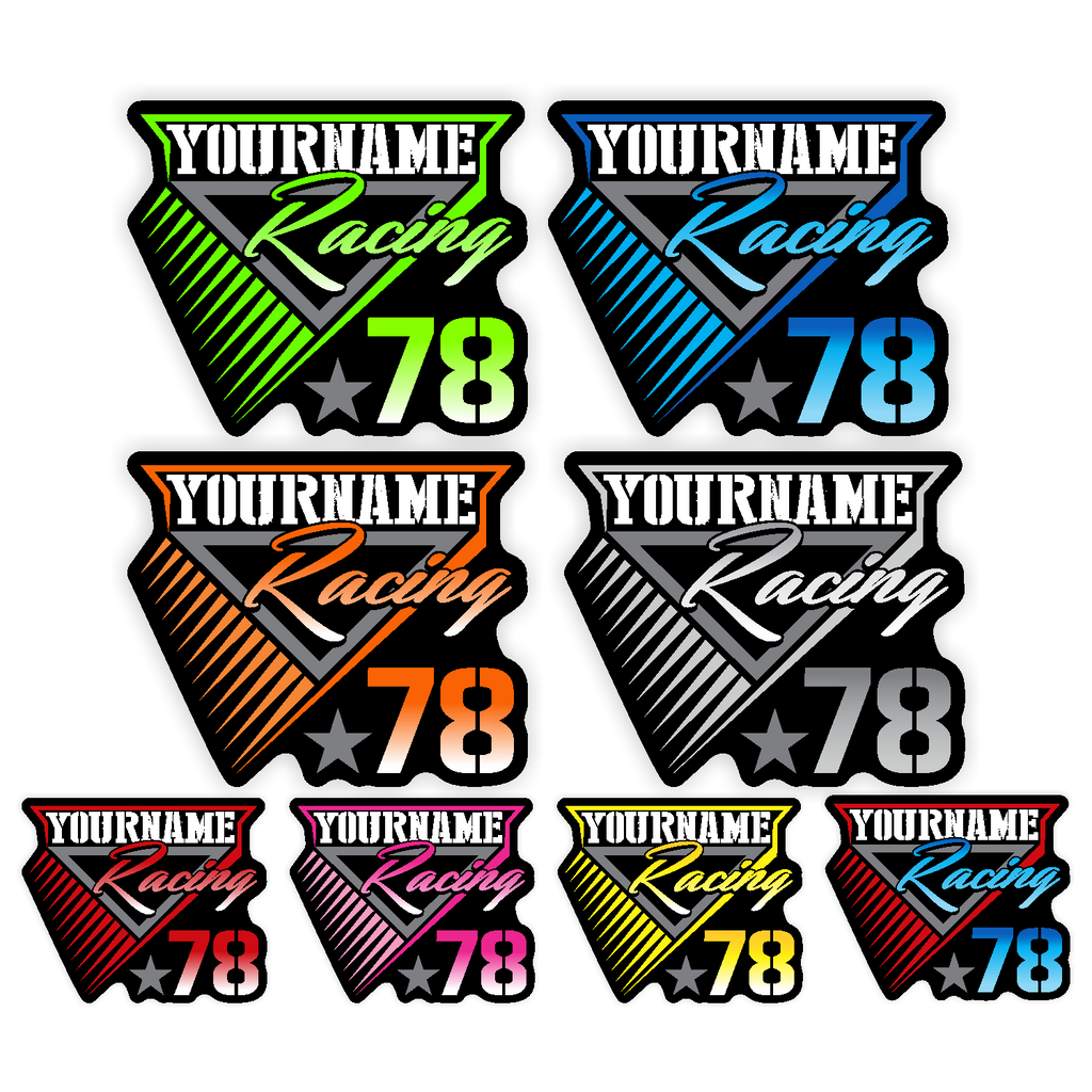 Custom Your Name Racing Decals with Race Number – MxNumbers