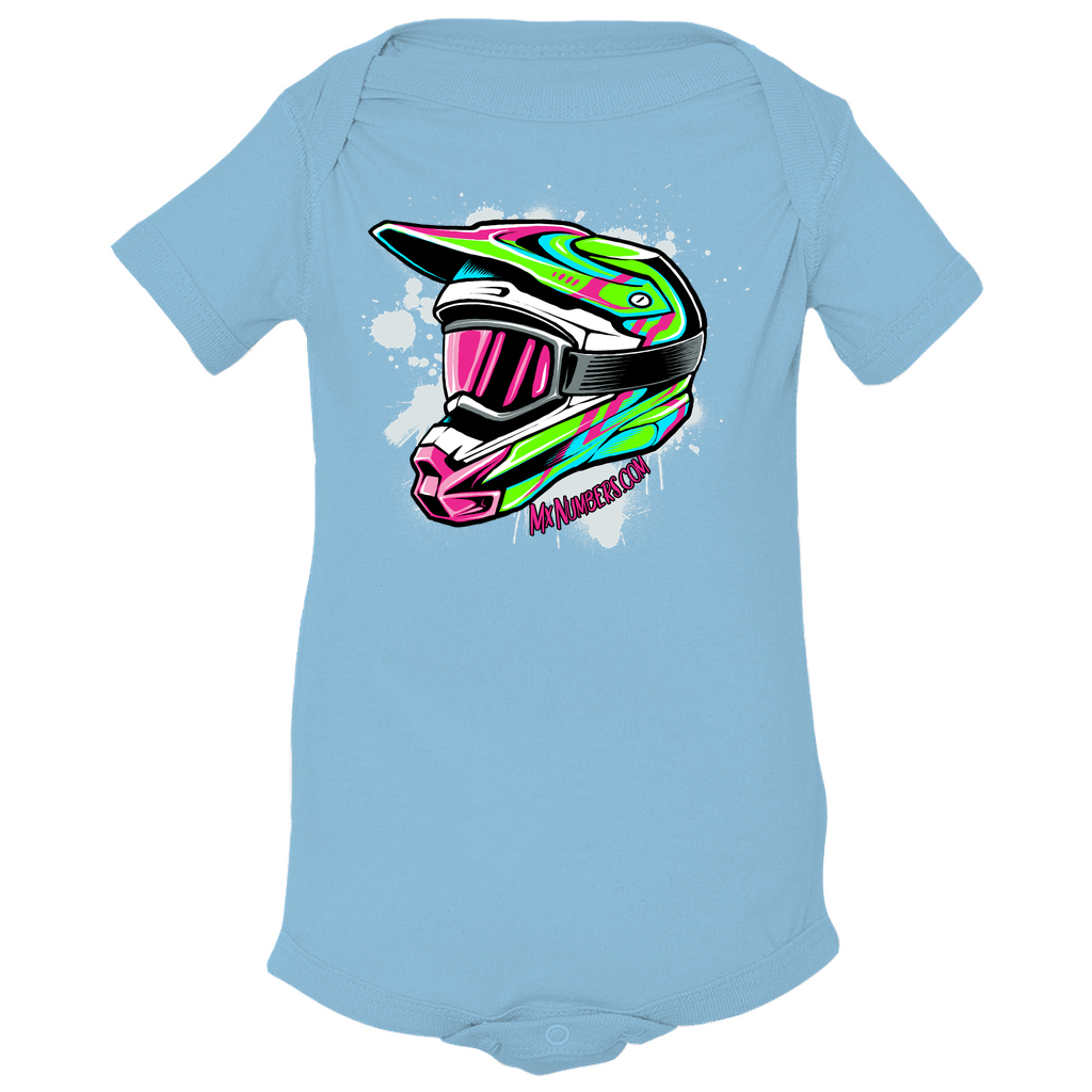Splatter Motocross Helmet Baby Onesie