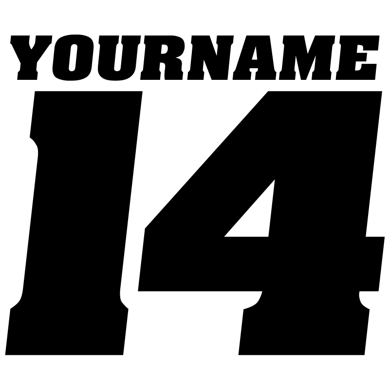 1 Color Race Number Decals With Name - MxNumbers